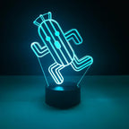 3D LED-lampe med touch-kontrol og 7 farver – USB og batteridrift