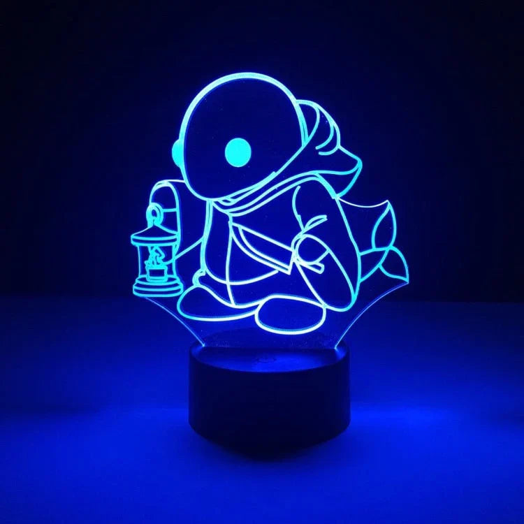3D LED-lampe med touch-kontrol og 7 farver – USB og batteridrift