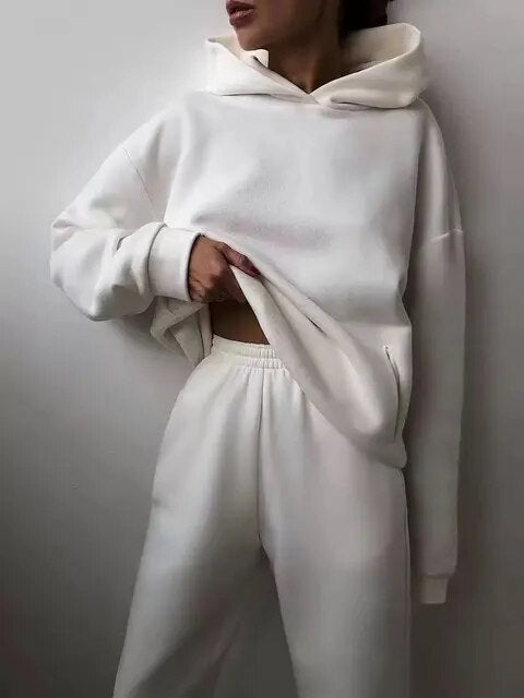 Oversized Sweat Sæt med Hoodie og Bukser