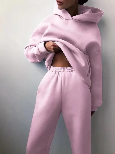 Oversized Sweat Sæt med Hoodie og Bukser