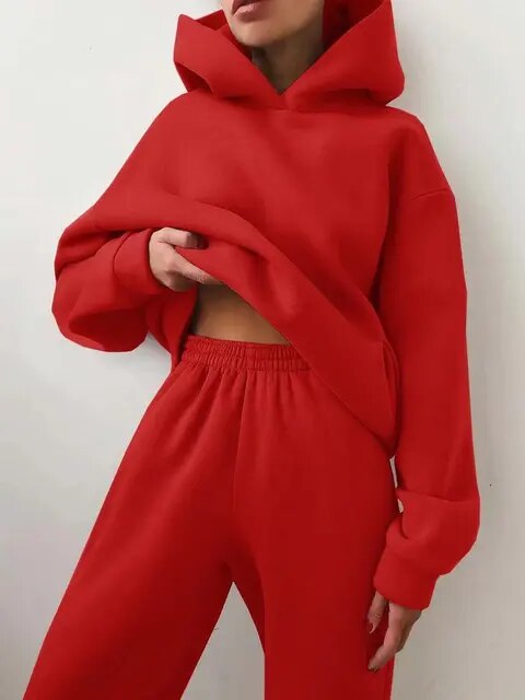 Oversized Sweat Sæt med Hoodie og Bukser