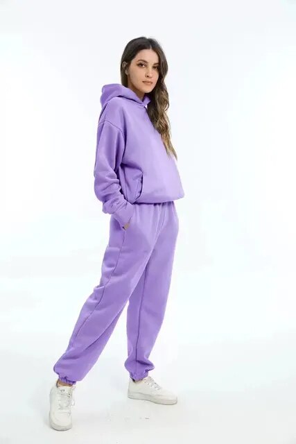 Oversized Sweat Sæt med Hoodie og Bukser