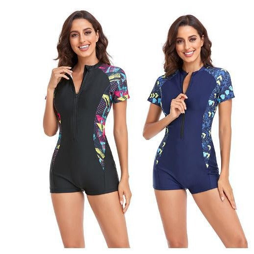 Kortærmet Aktiv Svømning Jumpsuit