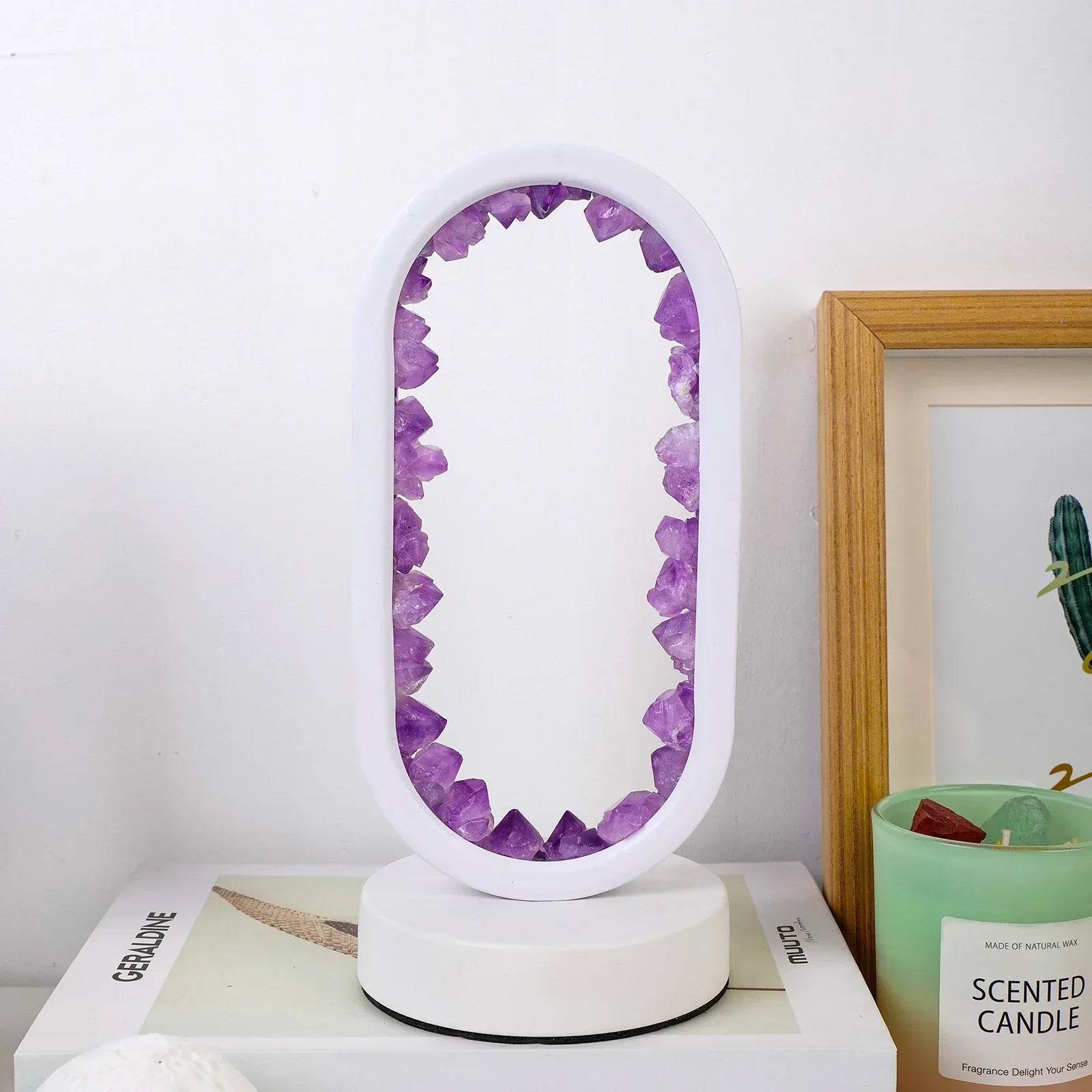 AmethystAura ametystlampe – håndlavet, indendørs brug