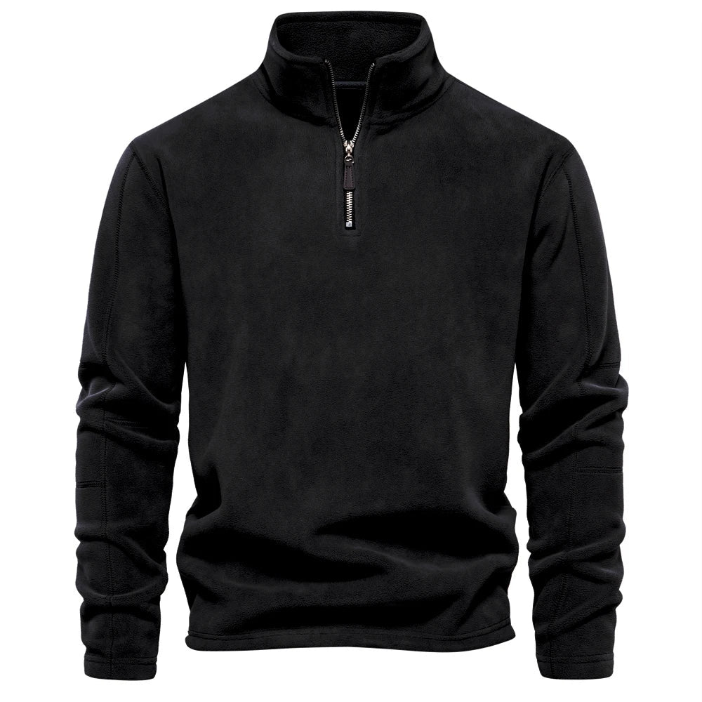 Fleece sweatshirt – med høj krave og justerbar talje – til daglig brug