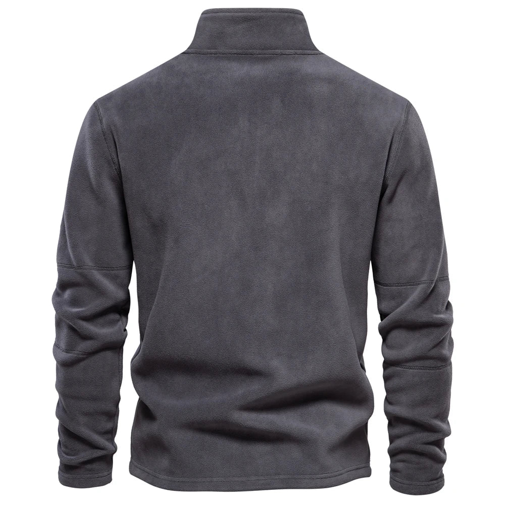 Fleece sweatshirt – med høj krave og justerbar talje – til daglig brug