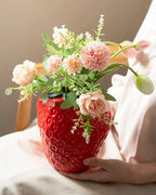 BerryCharm Keramikjordbærvase | Vase til Blomster og Dekoration