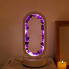 AmethystAura ametystlampe – håndlavet, indendørs brug