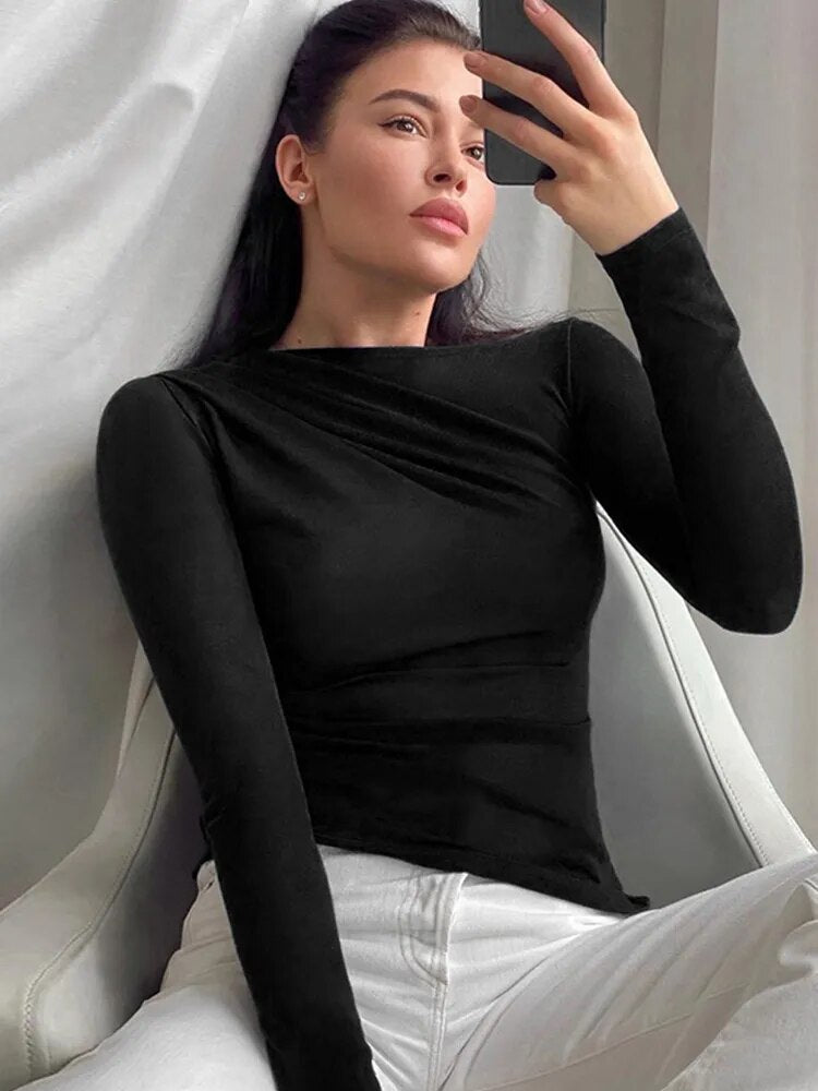 Damebluse – asymmetrisk snit – til daglig brug