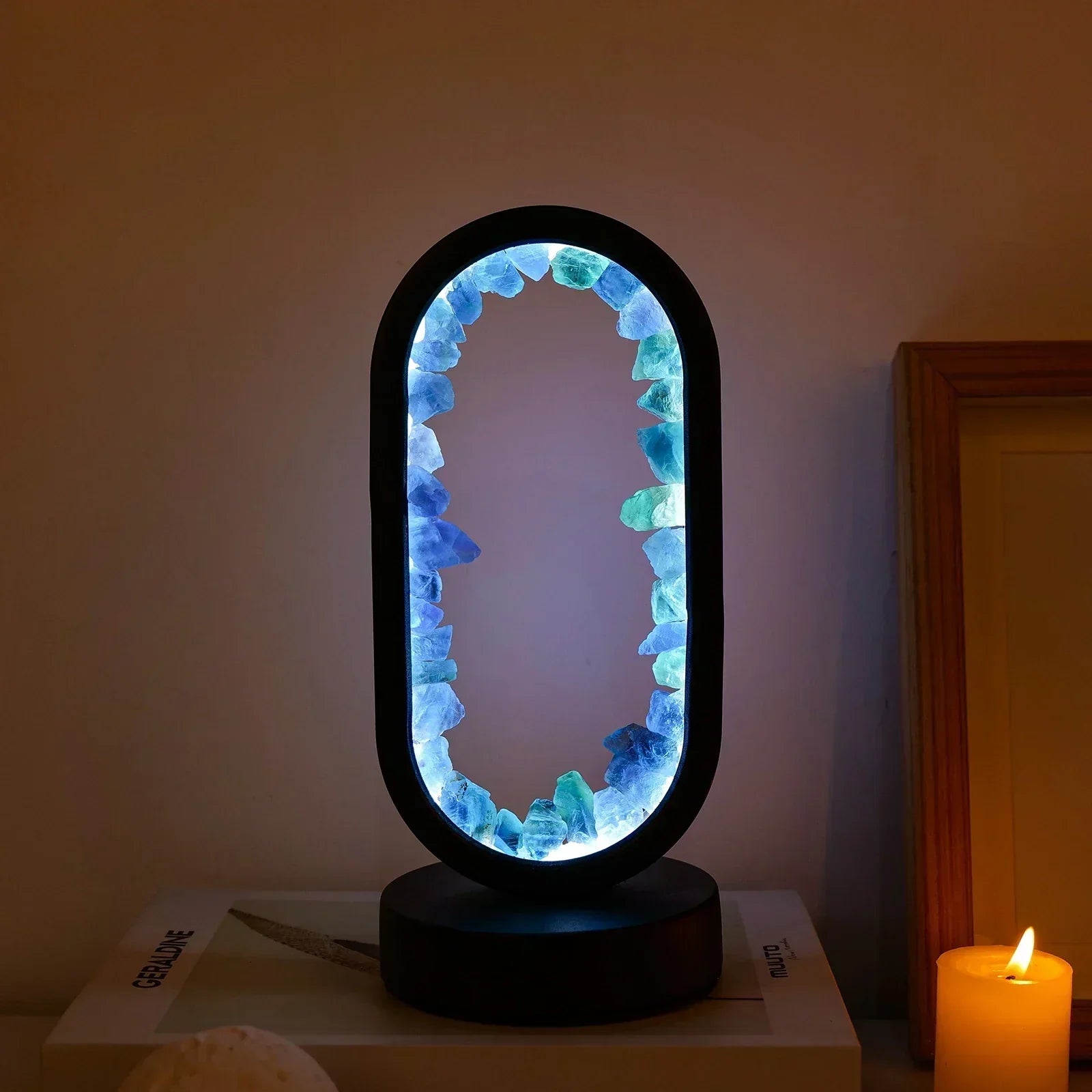 AmethystAura ametystlampe – håndlavet, indendørs brug