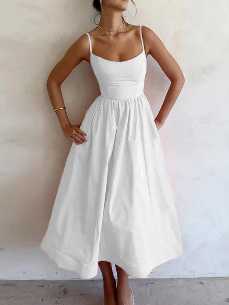 Elegant Sommerkjole med Spaghettistropper