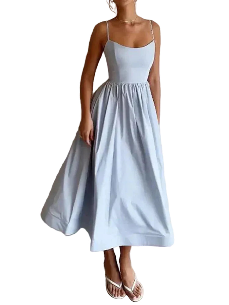 Elegant Sommerkjole med Spaghettistropper