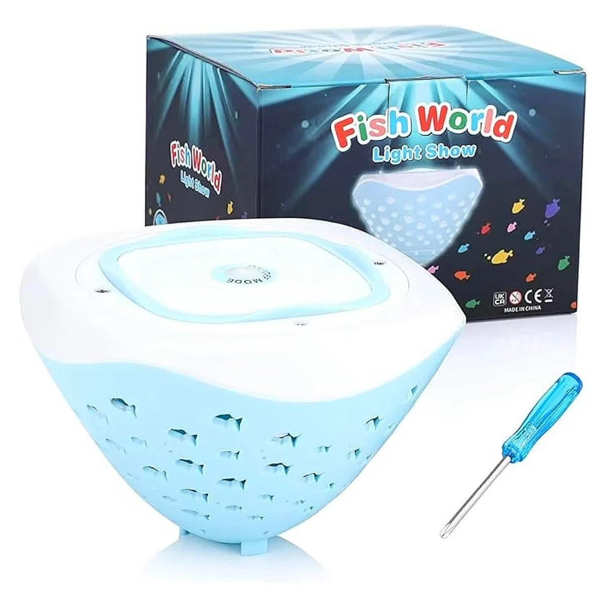 Aqua Party Light – Lysprojektion med fisk til bad og vandleg