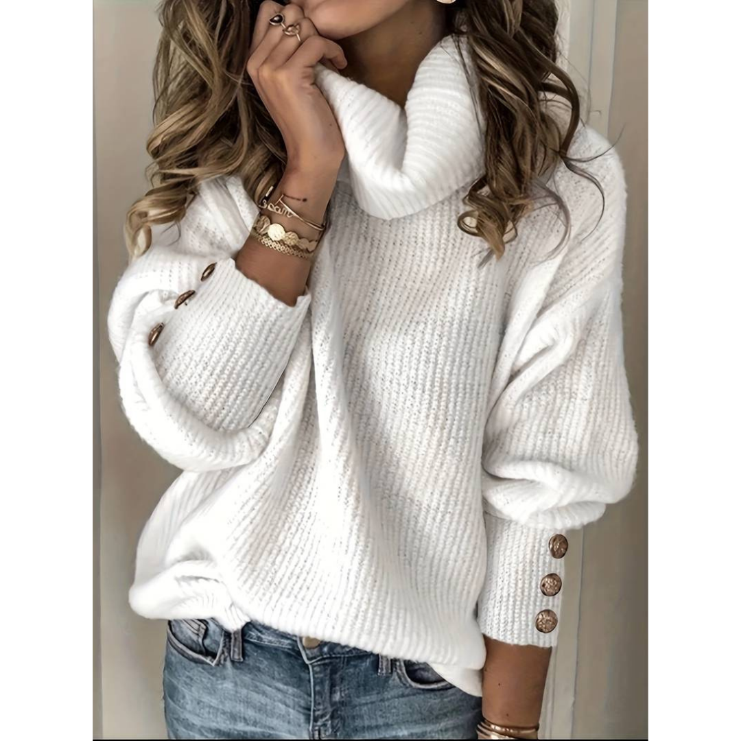 Rullekravesweater til Kvinder – Chunky Strikblend & Komfort