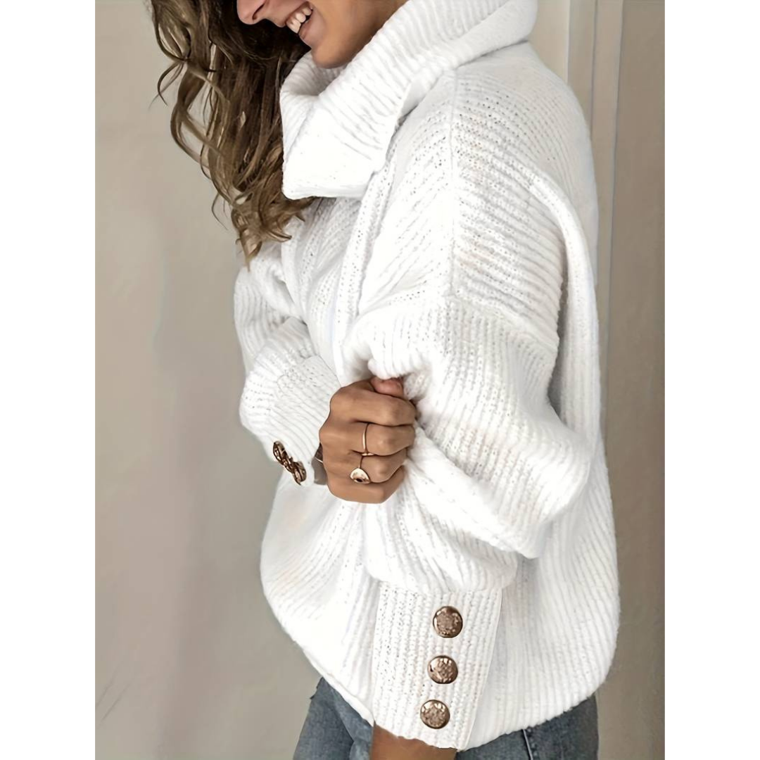 Rullekravesweater til Kvinder – Chunky Strikblend & Komfort