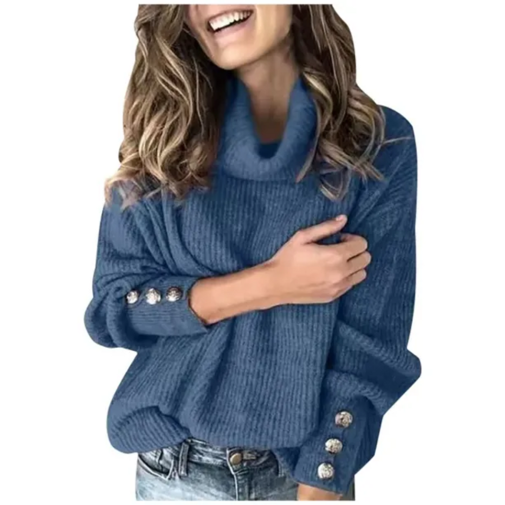 Rullekravesweater til Kvinder – Chunky Strikblend & Komfort