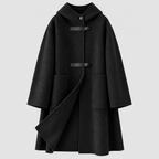 Lang Frakke i Uldlook - Wrap-Lukning med Revers