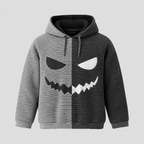 Halloween Græskar-Hoodie til Herrer - Print med Uhyggeligt Ansigt