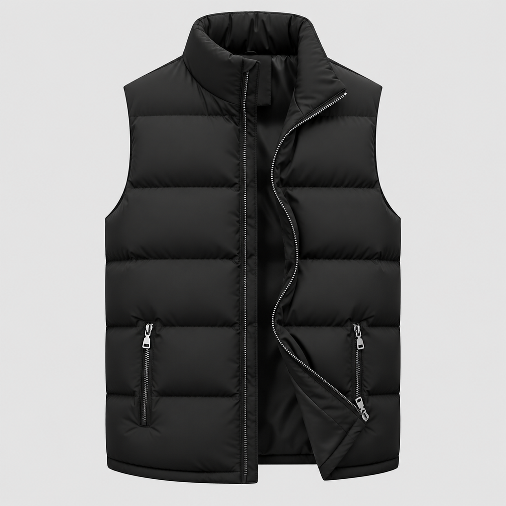 Herre Hætte Puffer Vest – Ærmeløs Quiltet Bodywarmer
