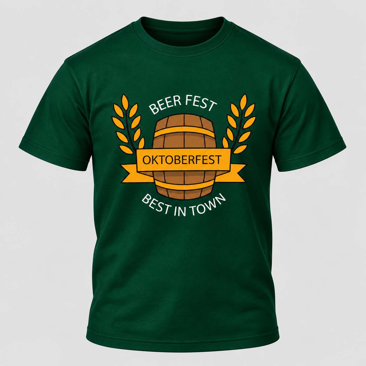 Oktoberfest T-Shirt til Herrer - Printet Rund Hals til Festivaler