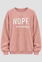 Sweatshirt med Slogan til Damer - Ribbet Stof, Faldende Skuldre