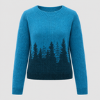 Ombre Skovprintet Sweater til Damer - Uldblandet Strik