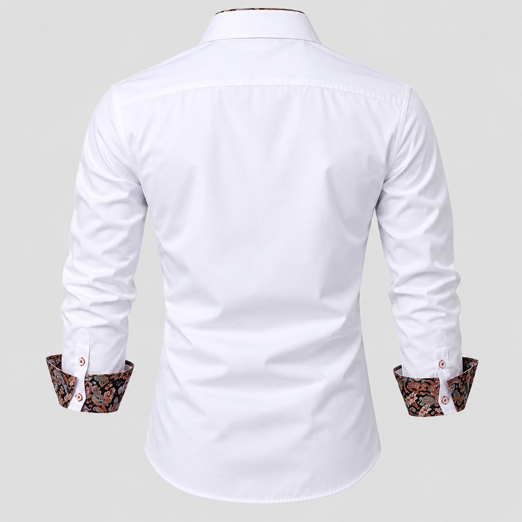Kontrastdetalje Skjorte - Slim Fit Paisley Detalje