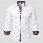 Kontrastdetalje Skjorte - Slim Fit Paisley Detalje