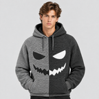Halloween Græskar-Hoodie til Herrer - Print med Uhyggeligt Ansigt