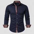 Kontrastdetalje Skjorte - Slim Fit Paisley Detalje