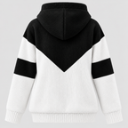 Strikket Hættetrøje til Damer - Colorblock Paneler, Snore Cowl-Hætte