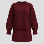 Dame Todelt Sweatersæt – Oversized Top med Shorts