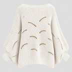 Sweater med Flagermusærmer til Damer - Cropped Kabelstrik