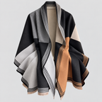 Oversized Ternet Sjal til Damer - Colorblock Vintersjal