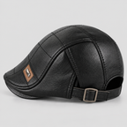 Herre Læder Flatcap – Retro Struktureret Kørekasket