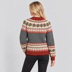 Fair Isle Cardigan til Damer - Knaplukning, Mønstret Bærestykke