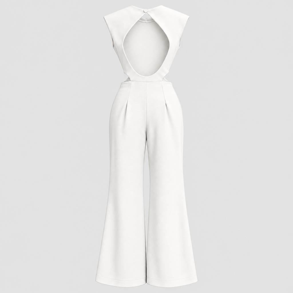 Formstøbt Jumpsuit til Damer - Ærmeløs med Drapering ved Taljen
