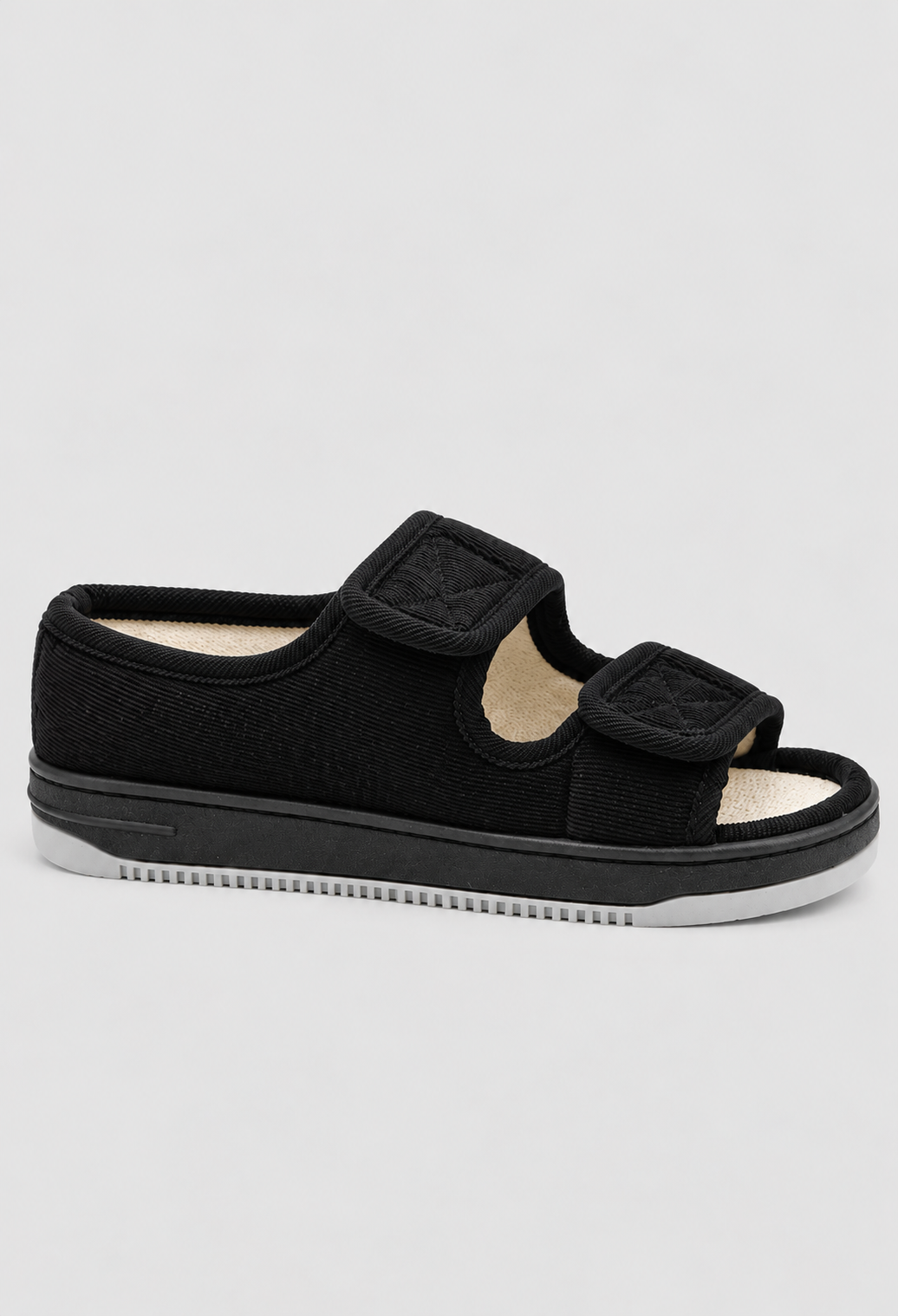 Ekstra Brede Slippers med Åben Tå - To Burrebånd, Lukket Hæl