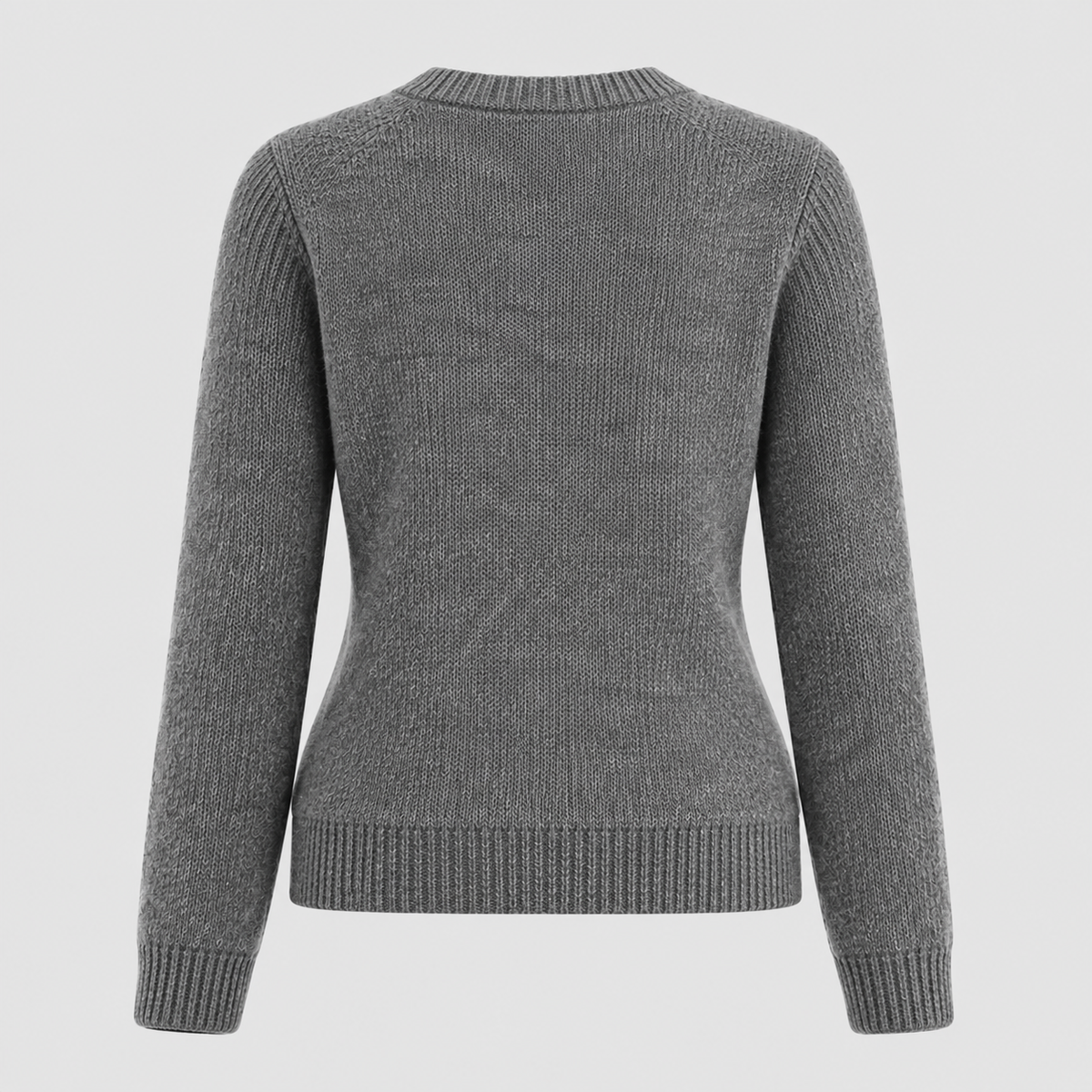Fårmotiv-Sweater til Damer - Intarsiastrik, Rund Hals