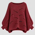 Sweater med Flagermusærmer til Damer - Cropped Kabelstrik