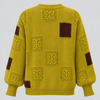 Sweater med Abstrakt Kvadratmønster til Damer - Lange Ærmer