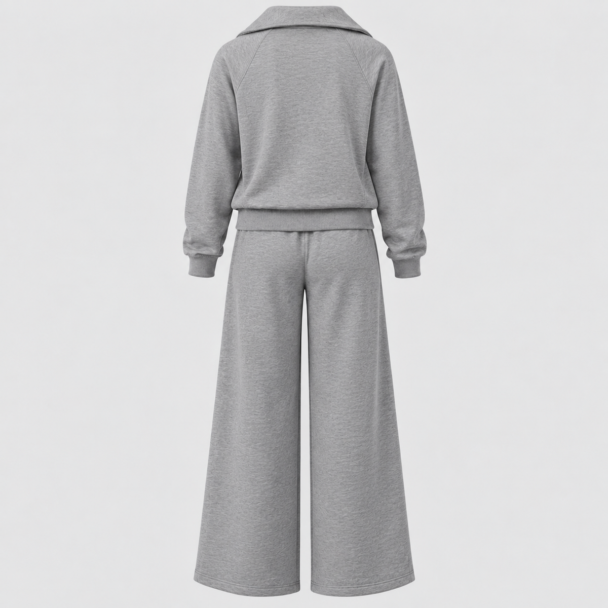 Joggingsæt med Lynlås - Todelt Loungewear med Vide Ben