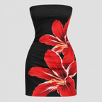 Stropløs Blomstret Minikjole – Tropisk Print Bandeau