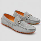 Herre Perforerede Læder-Loafers – Slip-On Mokkasiner