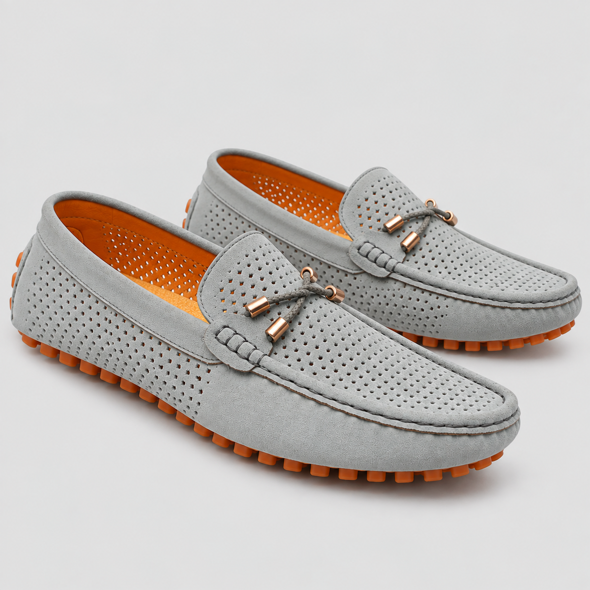 Herre Perforerede Læder-Loafers – Slip-On Mokkasiner