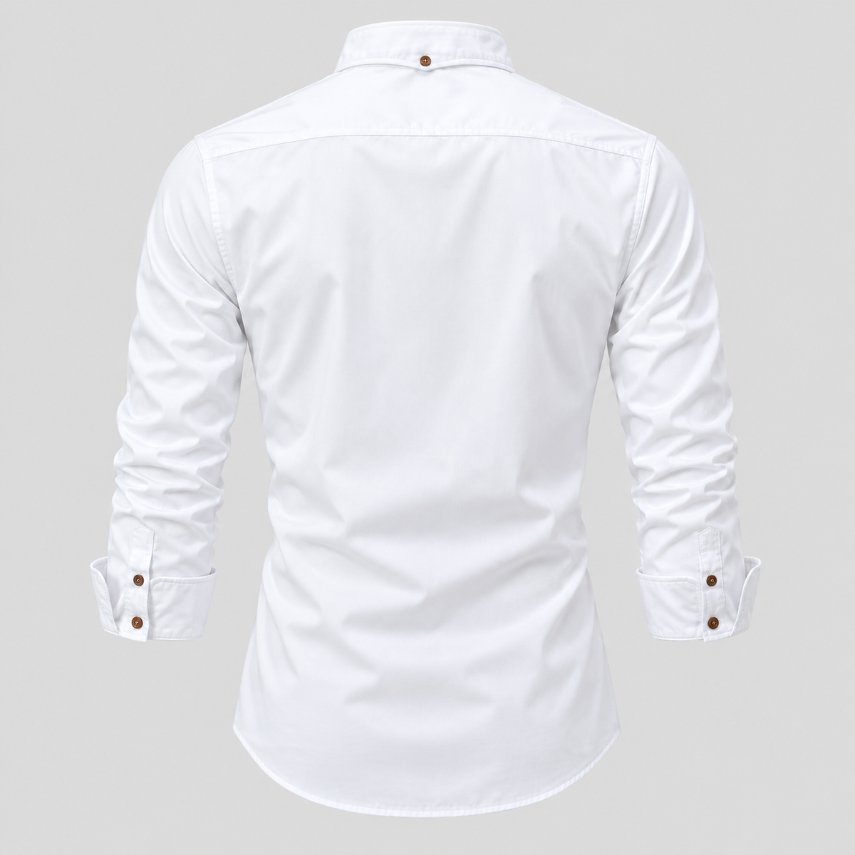 Herre Slim Fit Standkraveskjorte – Grandad Krave Knapskjorte