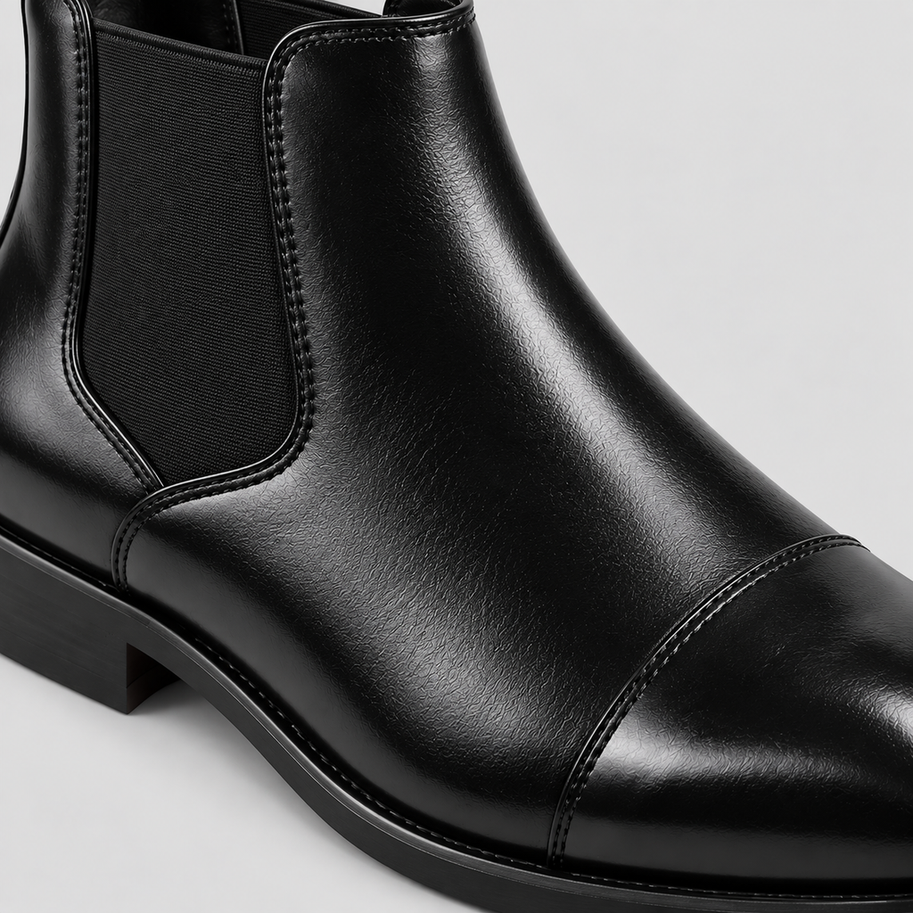 Herre Læder Chelsea Boots – Rød Sål Slip-On Støvler