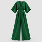 Chiffon Wrap Jumpsuit til Damer – Vide Ben, Flere Farver