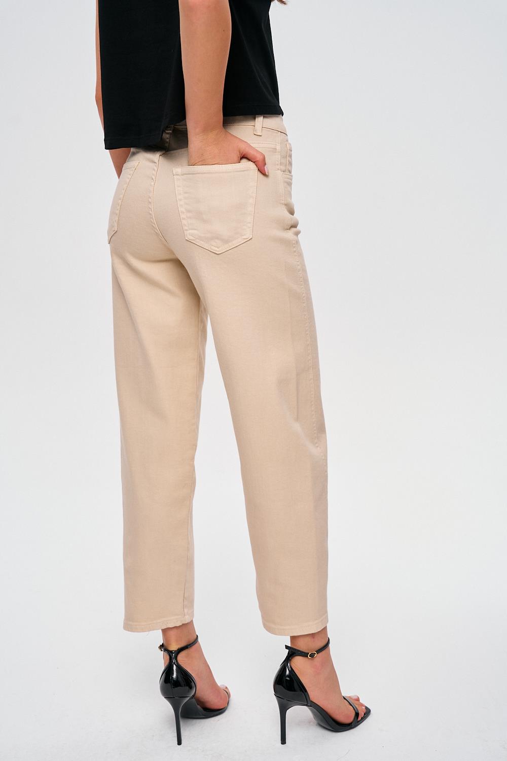 Højtaljede Jeans med Lige Cropped Ben