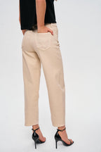 Højtaljede Jeans med Lige Cropped Ben